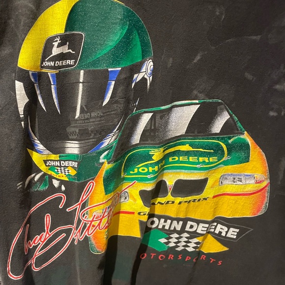 Vintage NASCAR Chad Little signature John Deere Tee Shirt RARE - Picture 2 of 4
